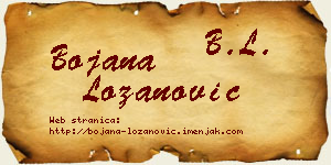 Bojana Lozanović vizit kartica